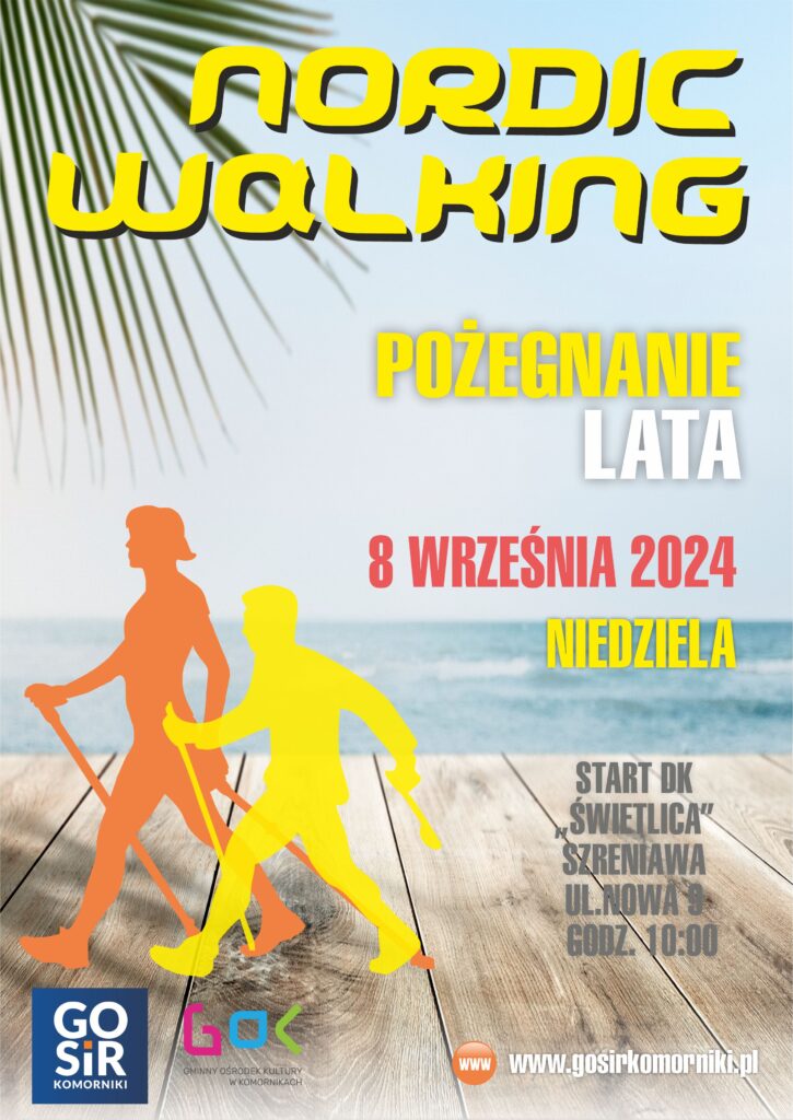 Plakat RAJD nordic walking &bdquo;Pożegnanie lata&rdquo;