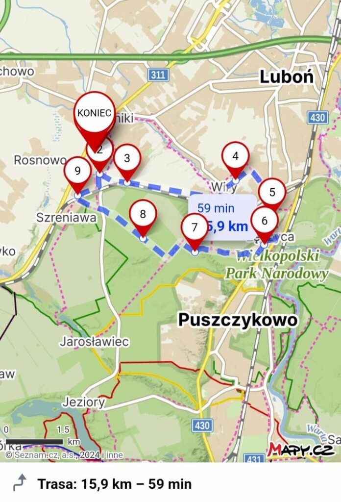 Mapa Rajdu Rowerowego