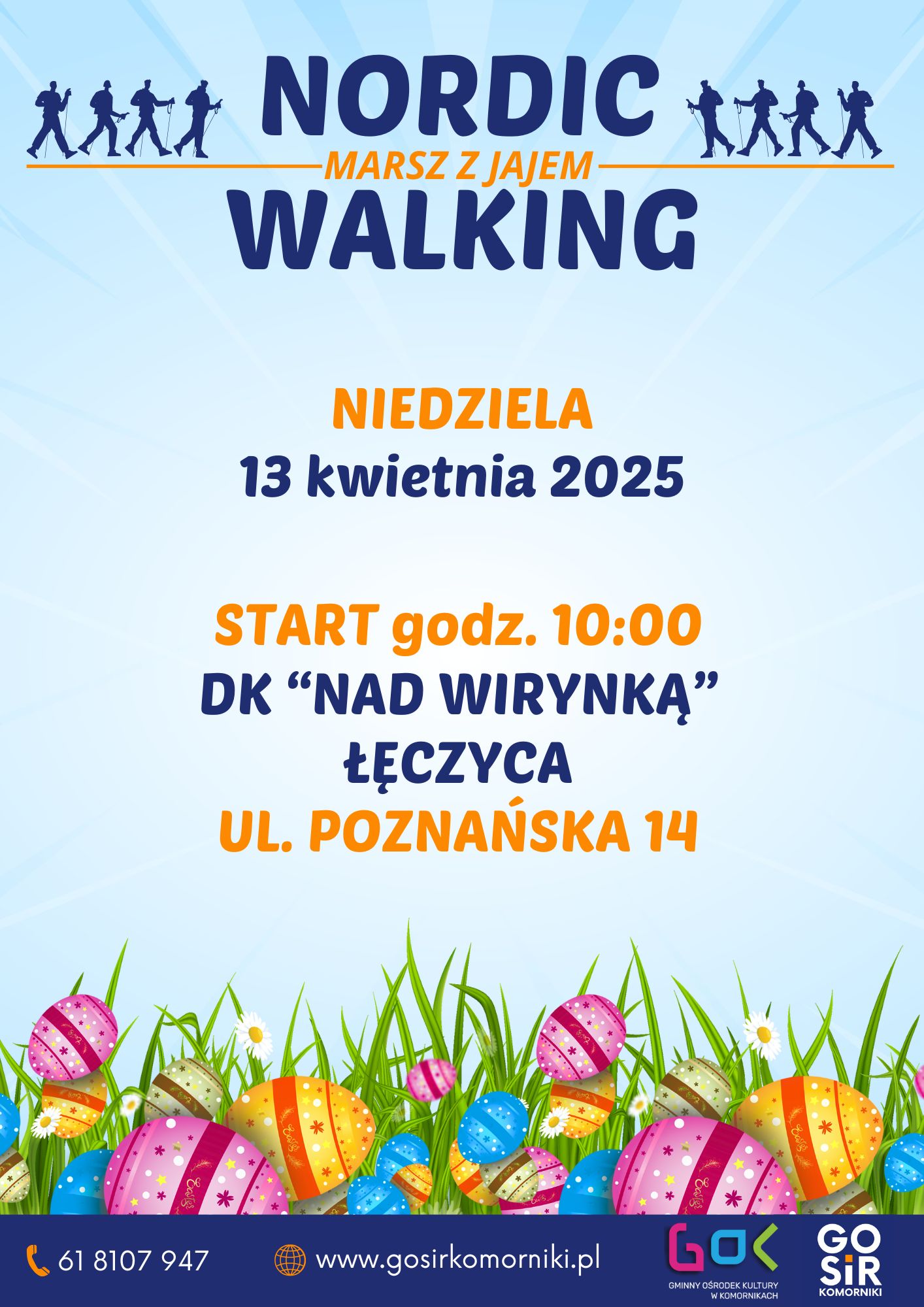 Plakat zapraszający na rajd nordic walking