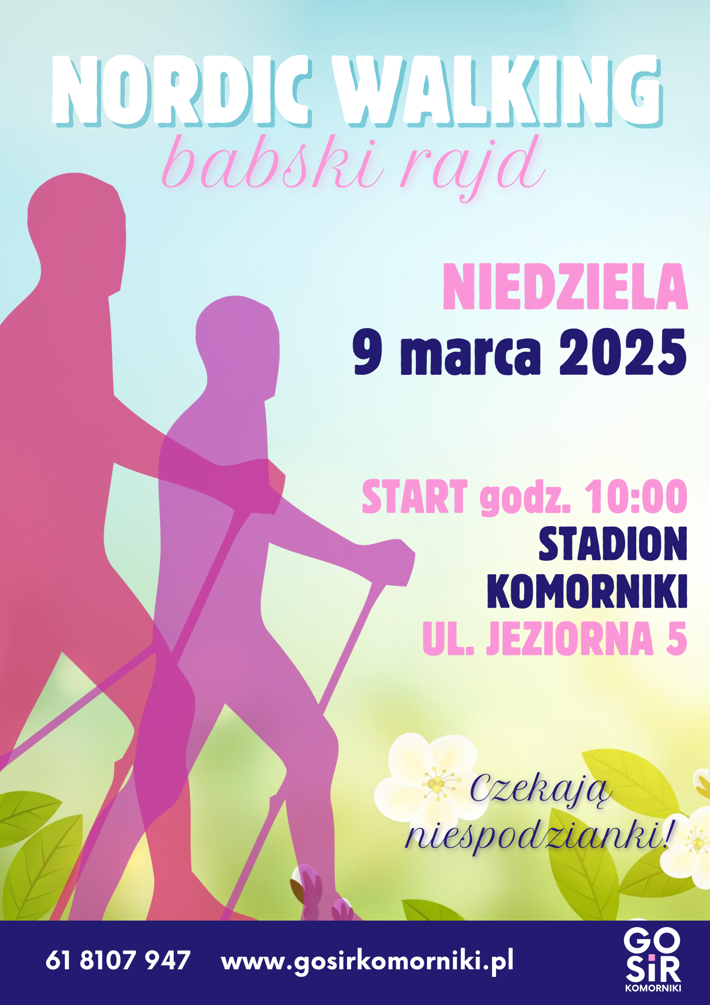 plakat promujący rajd nordic walking