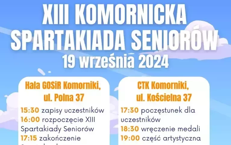 Zdjęcie do XIII SPARTAKIADA SENIOR&Oacute;W 19 września 2024